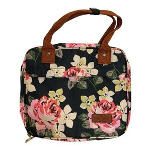 Floral Travel Toiletry Bag Organizer hanging Makeup  printed